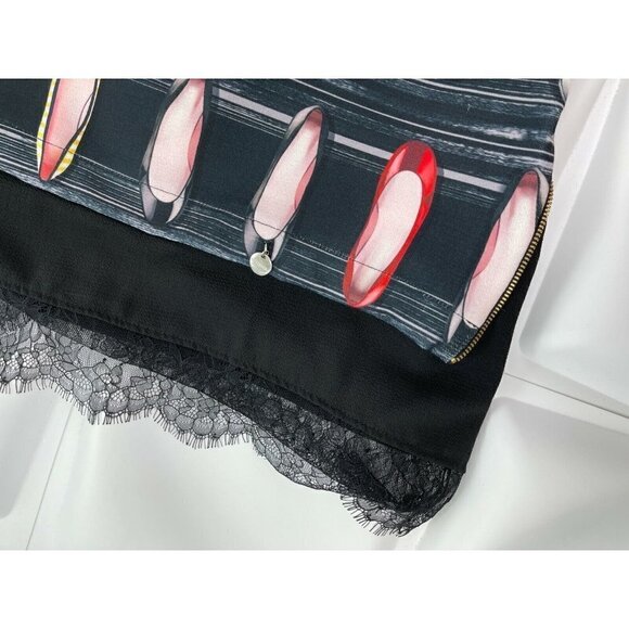 NWT Lolitas&L Shoe Print Ballet Slipper Shift Dress Mini Tunic Lace Sz S NEW - Picture 6 of 12